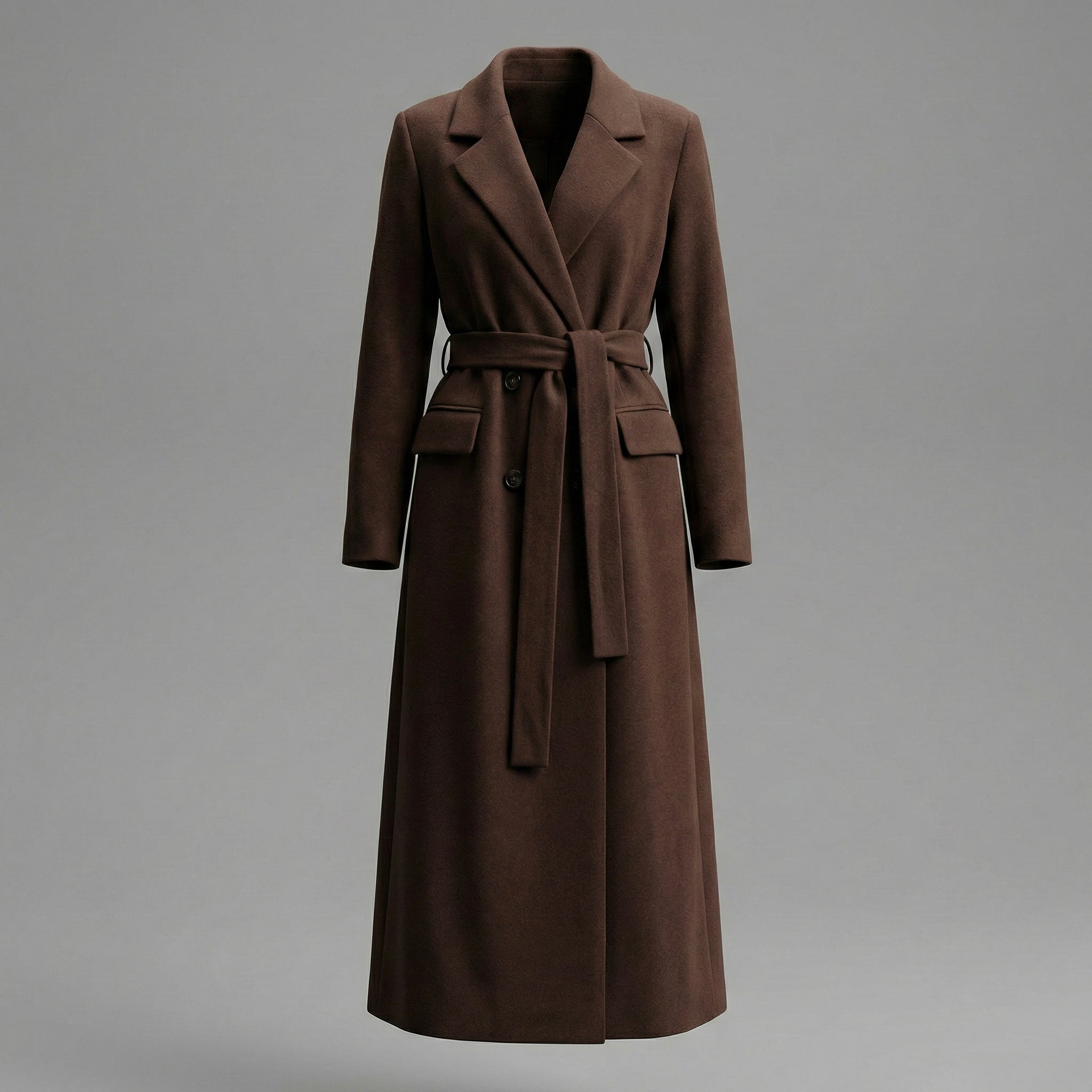 Maxi Oversized Wool Coat With Belt
