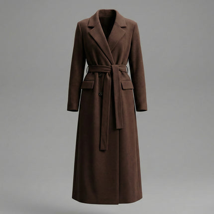 Maxi Oversized Wool Coat With Belt