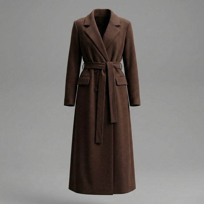 Maxi Oversized Wool Coat With Belt