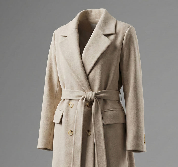 Maxi Oversized Wool Coat With Belt