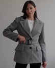 Short Tailored Wool Coat With Belt