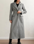 Long Tailored Wool Coat With Belt