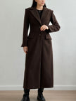 Long Tailored Wool Coat With Belt