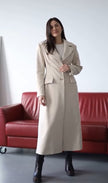Long Tailored Wool Coat With Belt